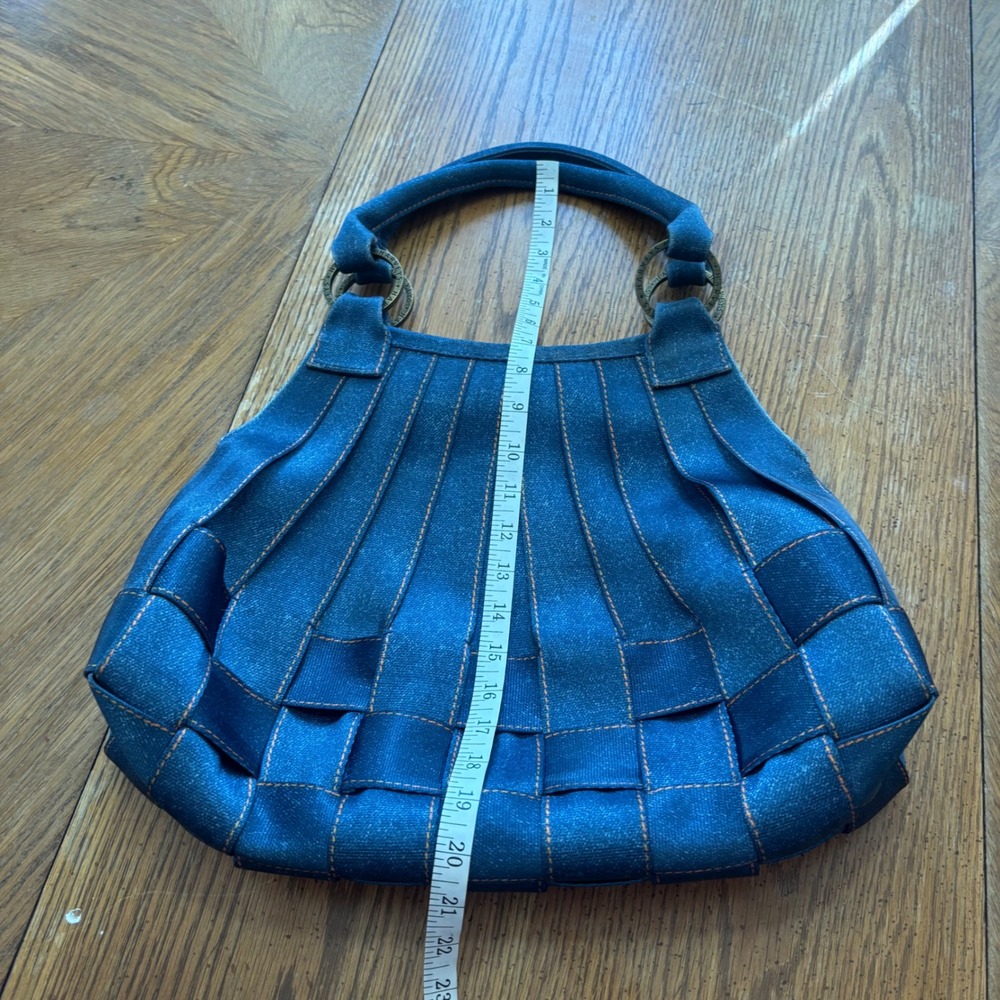 Harvey's Seatbelt Bag Stella Denim Blue Indigo Teardrop Curved Shape Satchel Bag - Picture 4 of 14